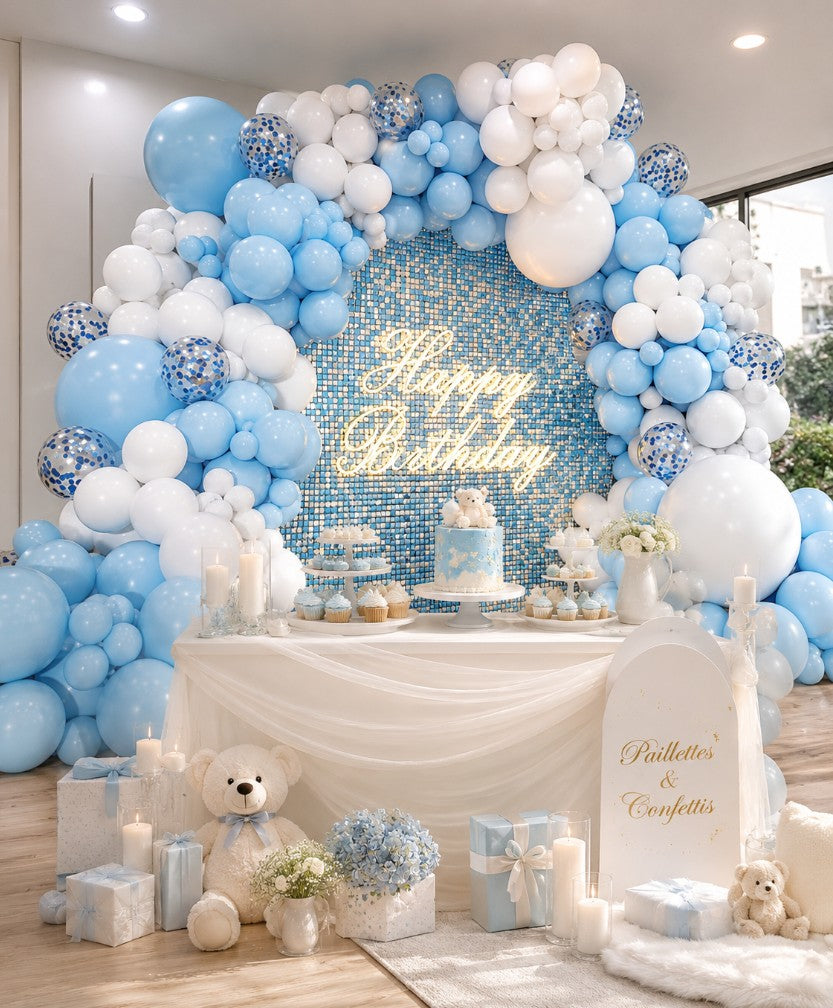 Kit décoration arche baby shower garçon