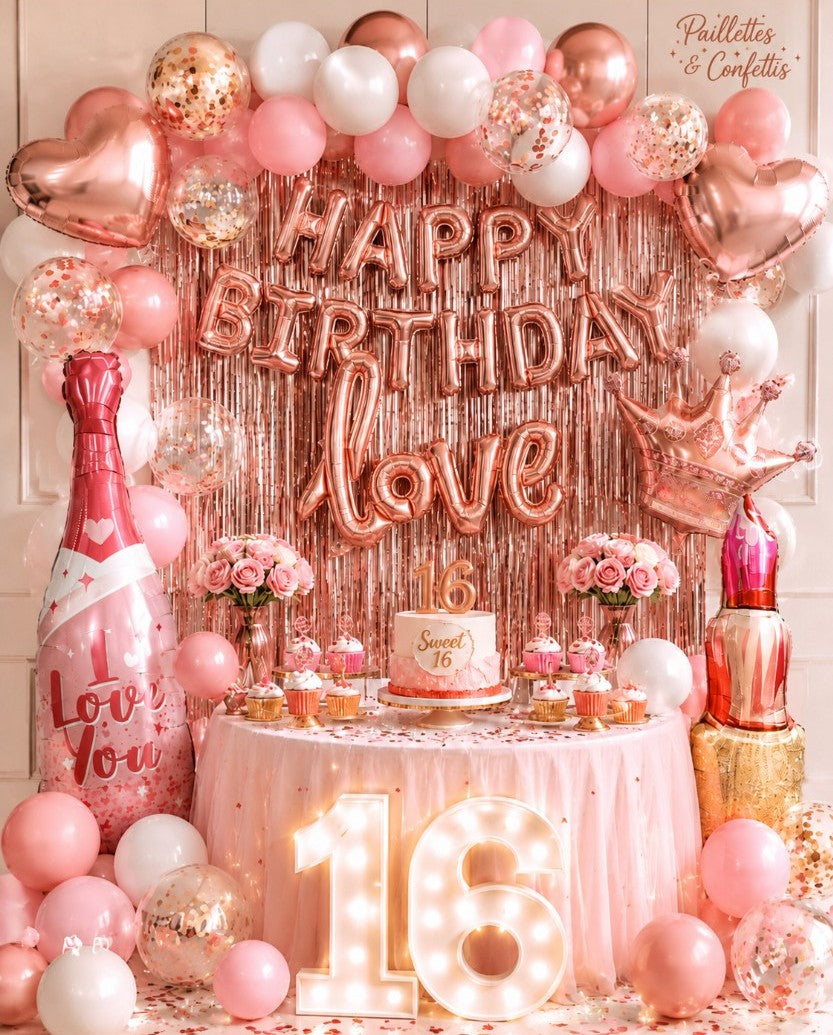 Kit décoration anniversaire girly chic
