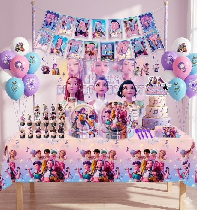 Kit décoration anniversaire Kpop Demon Hunters