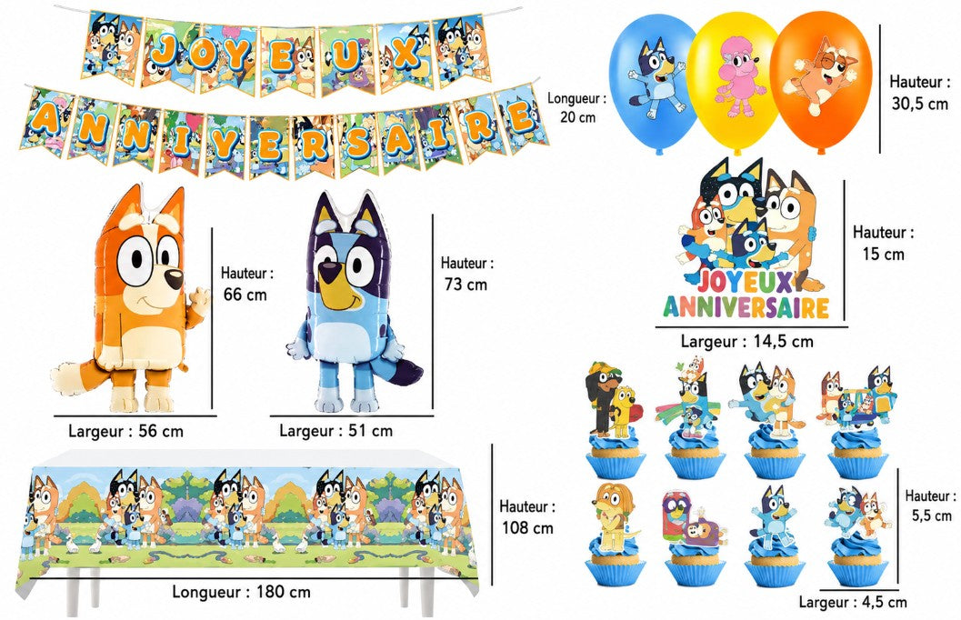 Kit décoration anniversaire Bluey